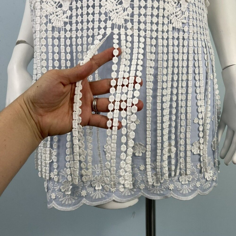 Alexis Sleeveless Fulton Fringe Lace Eyelet Mini Dress Sz Medium - Picture 5 of 15